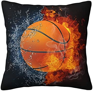 NEWVIY Basketball Balls with Fire Sparks Pillow Case Home  Decorative Square Throw Pillow Covers Cushion Case for Livingroom Sofa  Bedroom Car，2pcs Throw Pillows Cover 22X22 : Home & Kitchen